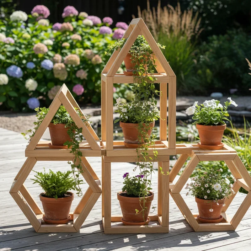 DIY Wood Outdoor Plant Stand Ideas