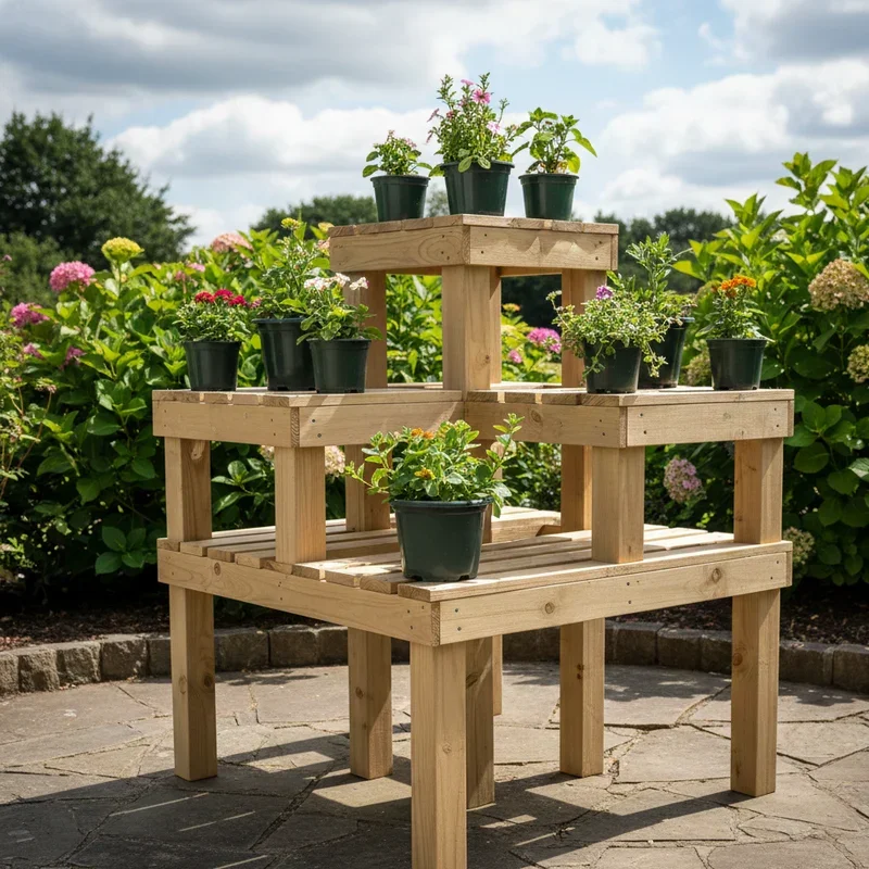 DIY Wood Outdoor Plant Stand Ideas