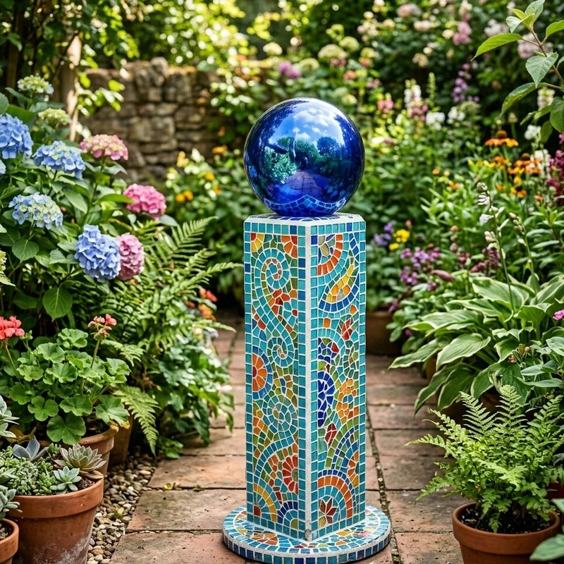 DIY Gazing Ball Stand Ideas