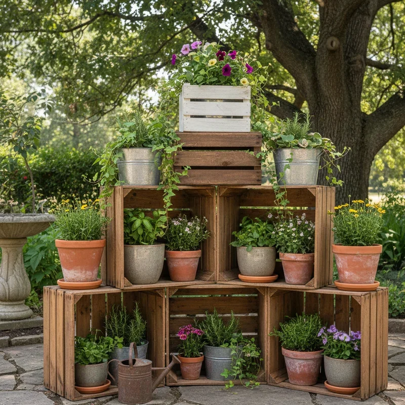 DIY Wood Outdoor Plant Stand Ideas
