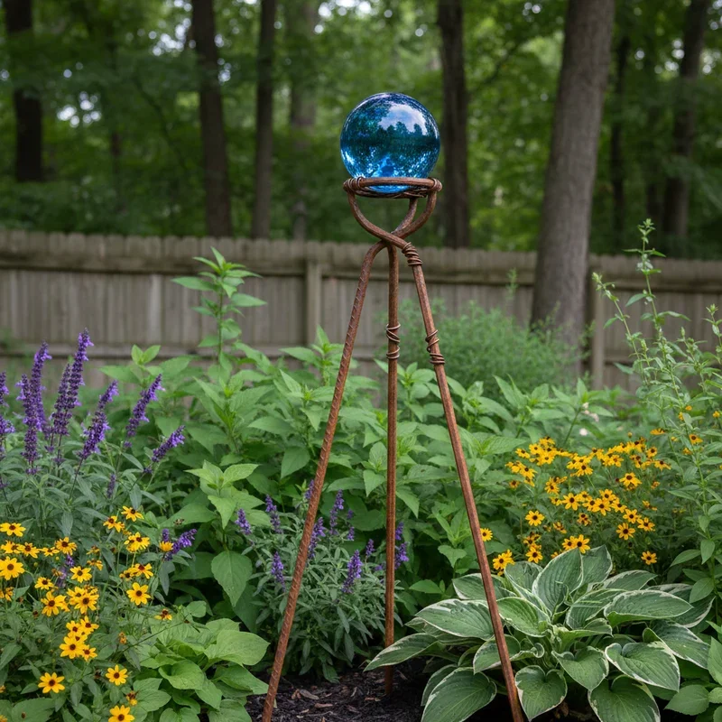DIY Gazing Ball Stand Ideas