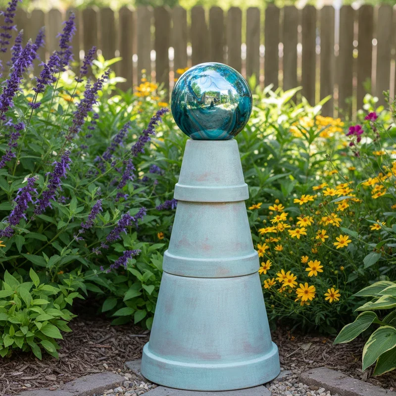 DIY Gazing Ball Stand Ideas