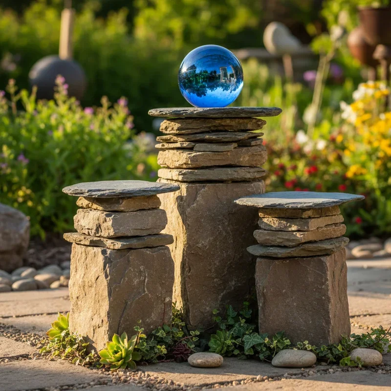 DIY Gazing Ball Stand Ideas