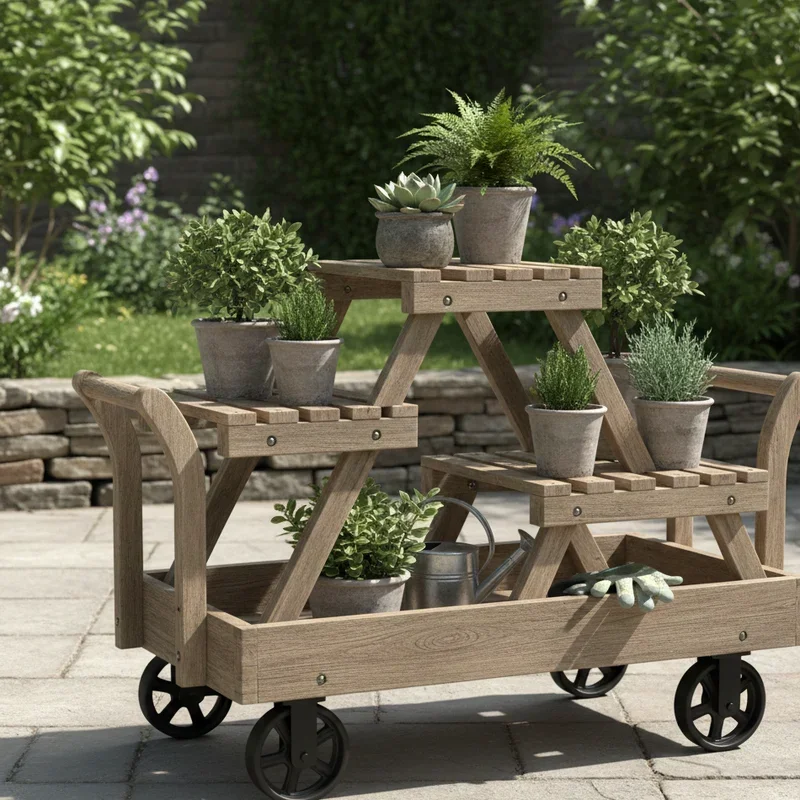 DIY Wood Outdoor Plant Stand Ideas