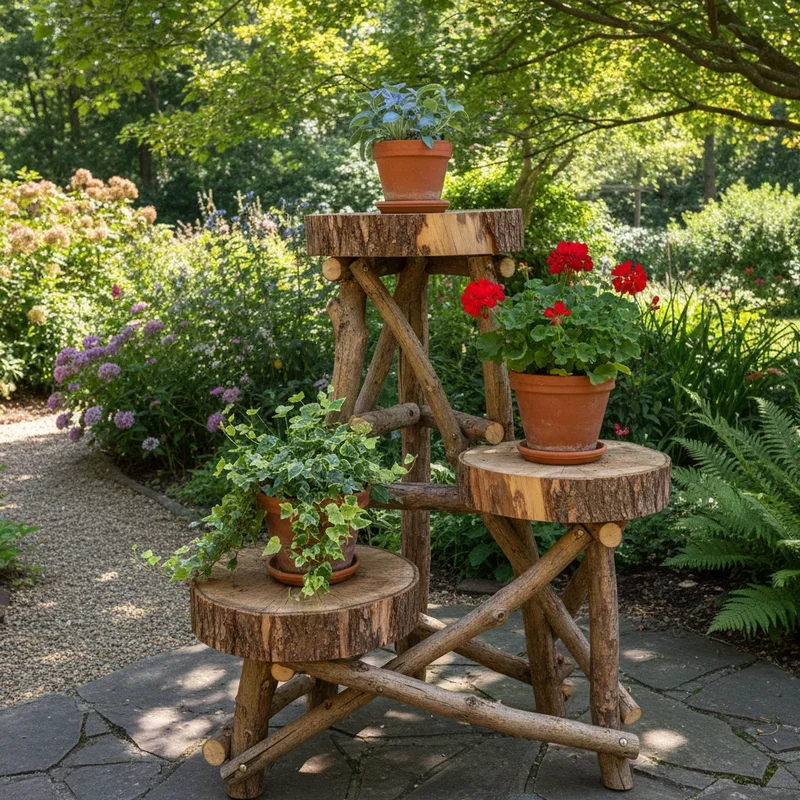 DIY Wood Outdoor Plant Stand Ideas