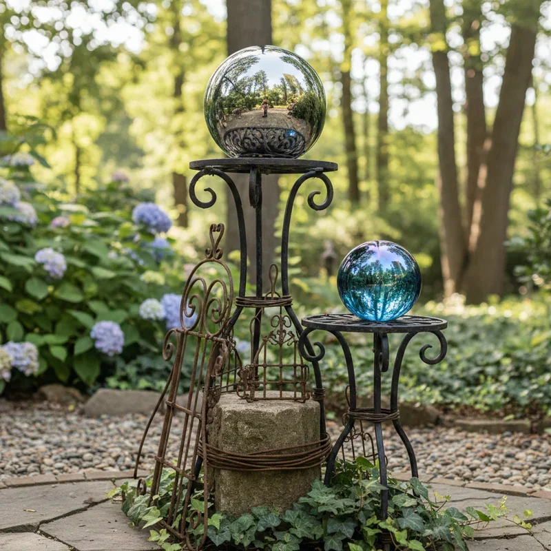 DIY Gazing Ball Stand Ideas