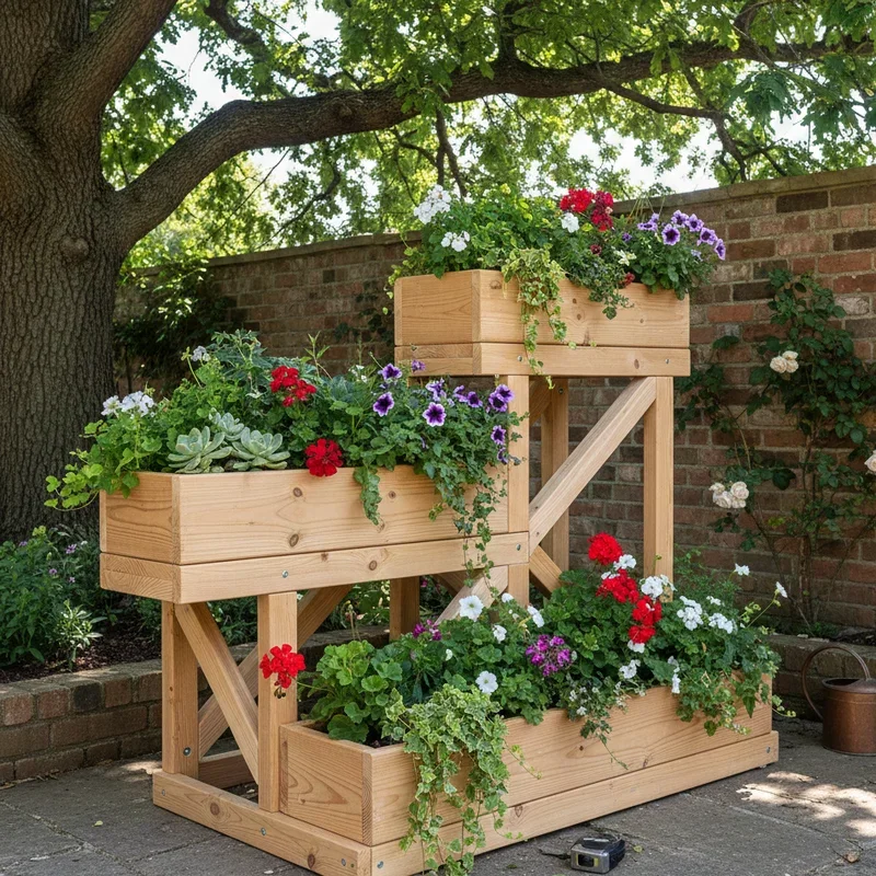 15 DIY Wood Outdoor Plant Stand Ideas for Any Garden Space