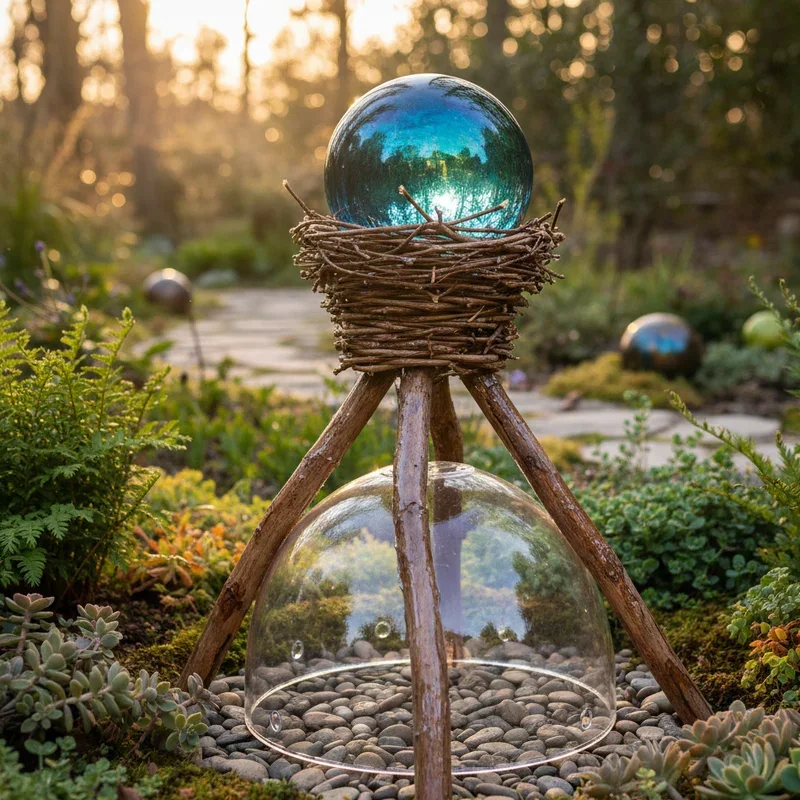 DIY Gazing Ball Stand Ideas