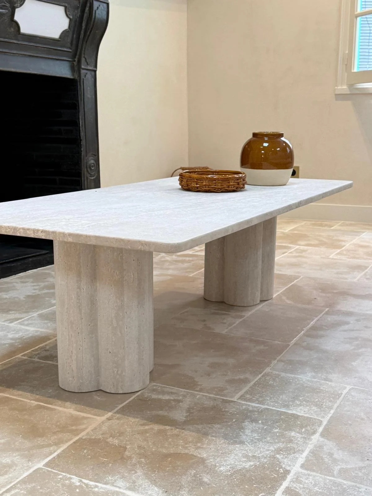 Table basse Flora rectangle travertin