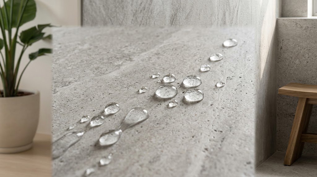 Clear protective coating for natural stone surfaces