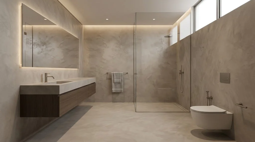 Seamless microcement bathroom Singapore