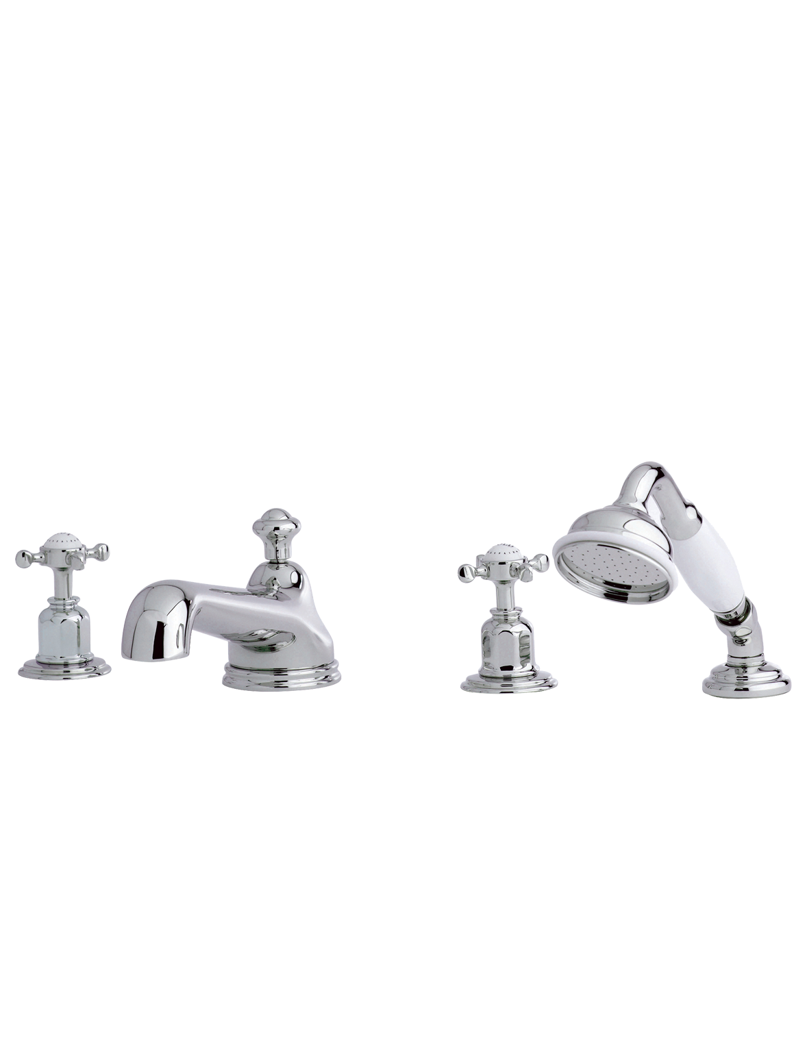 Perrin & Rowe PR3738 CROSSHEAD ¾“ Badewannen 4-Loch Kombination mit Kreuzgriffen.