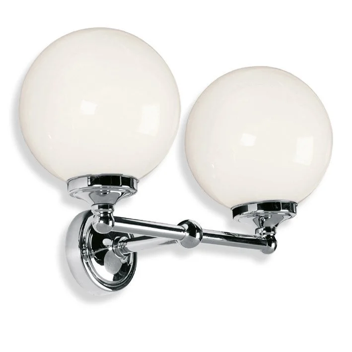 CLASSIC Doppel-Wandleuchte - Nickel poliert