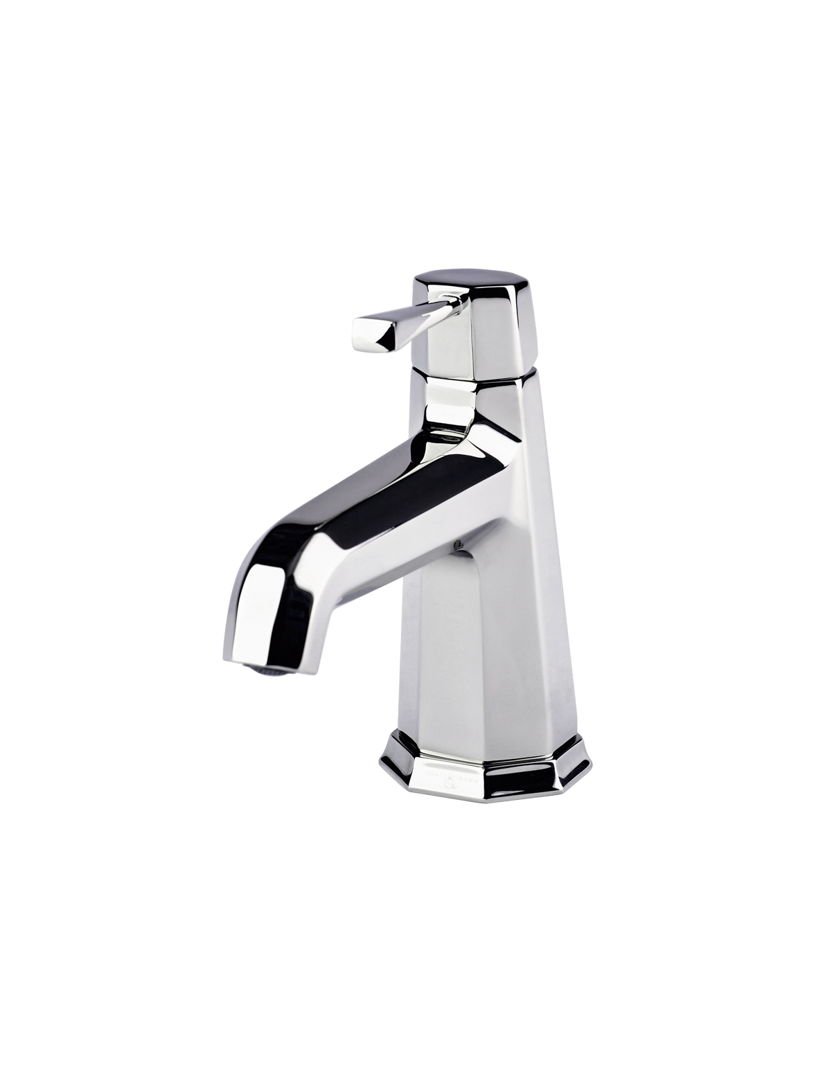 Perrin & Rowe PR3135 ART DECO  Einhebelmischer mit Metallhebel, inkl. Zugknopf-Ablaufgarnitur, Auslauflänge: 140mm.