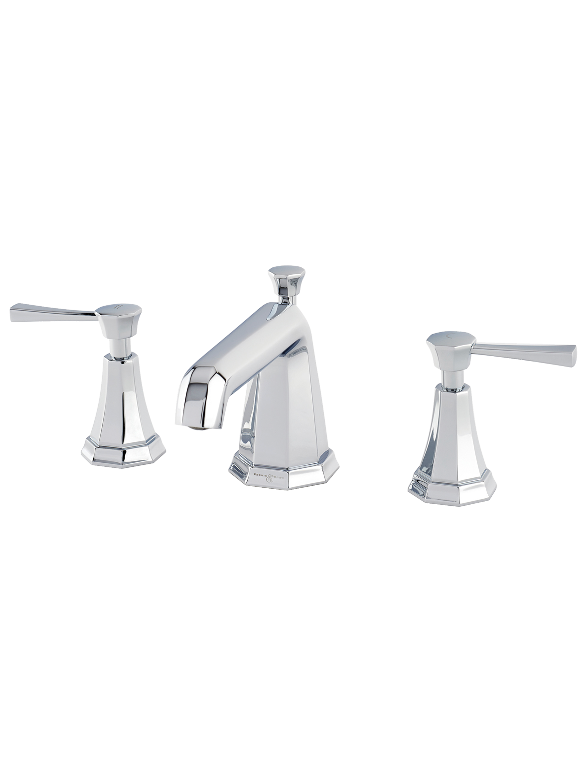 Perrin & Rowe PR3141 ART DECO Waschtisch 3-Loch Mischbatterie mit Hebeln, inkl. Zugknopf-Ablaufgarnitur.