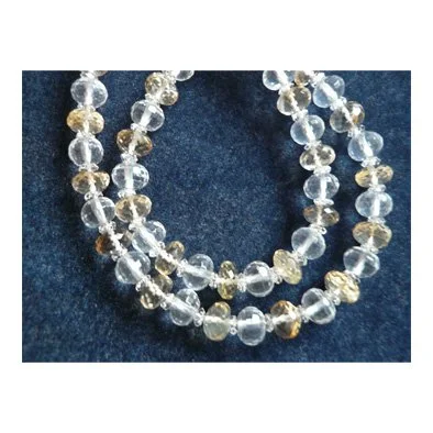 Cut AAA Clear Quartz and Citrine Necklace