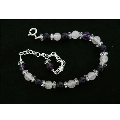 Amethyst and Rose Quartz Bracelet (adjustable)