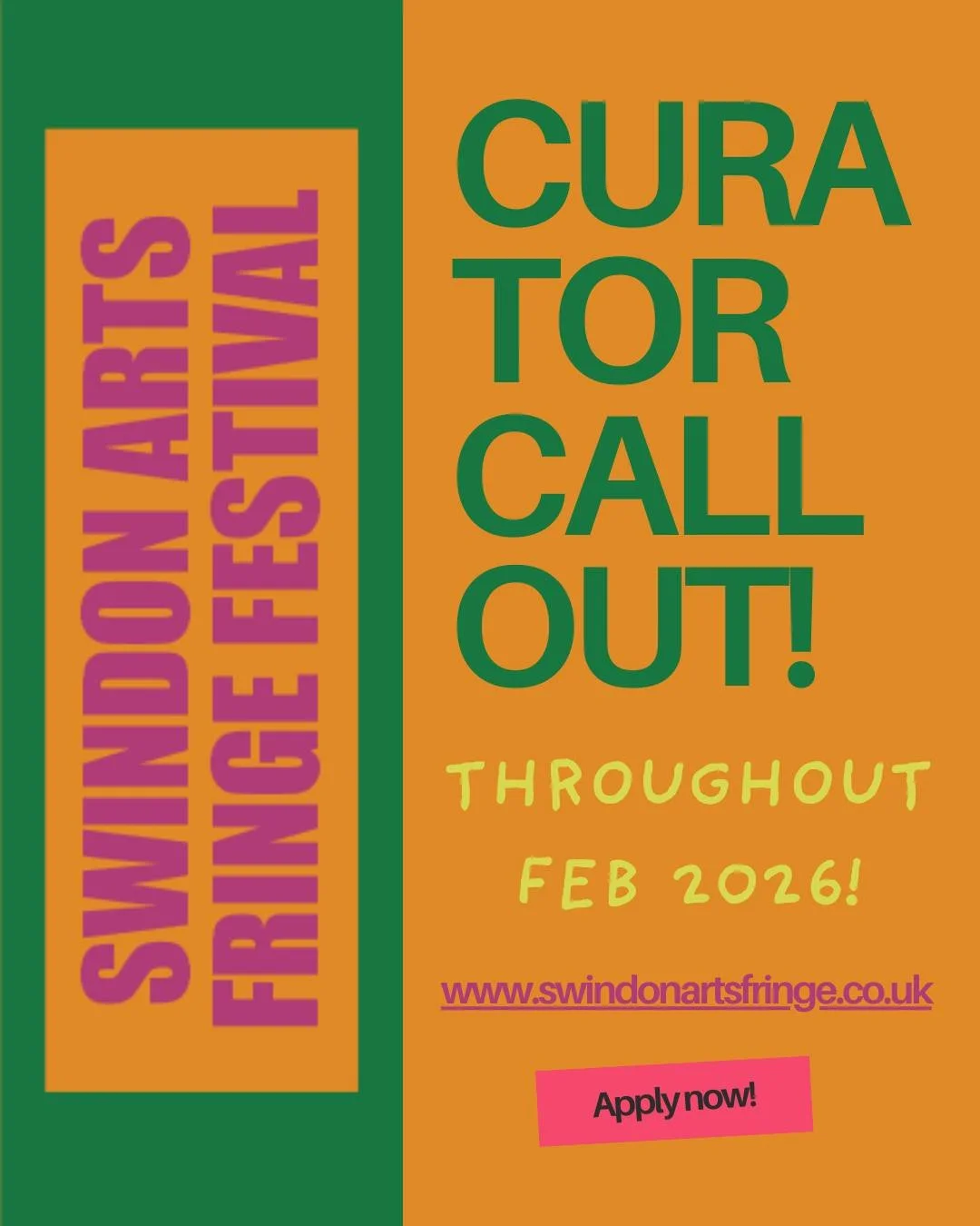 GOAL FOR SUMMER 2026? CURATE MY OWN EXHIBITION WITH THE SWINDON ARTS FRINGE FEST!
2026 is the year of the Fire Horse, that means smashing your art goals. If being a curator and running your own gallery space is one of them, this is an oppurtunity you