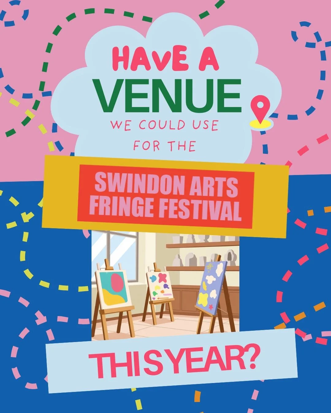 Do you have a venue or commercial space in Swindon town centre that we could use as a gallery space for SWAF this summer? If so, please get in contact with us! We&rsquo;re looking for spaces that would otherwise be empty, Shop windows, gallery rooms,