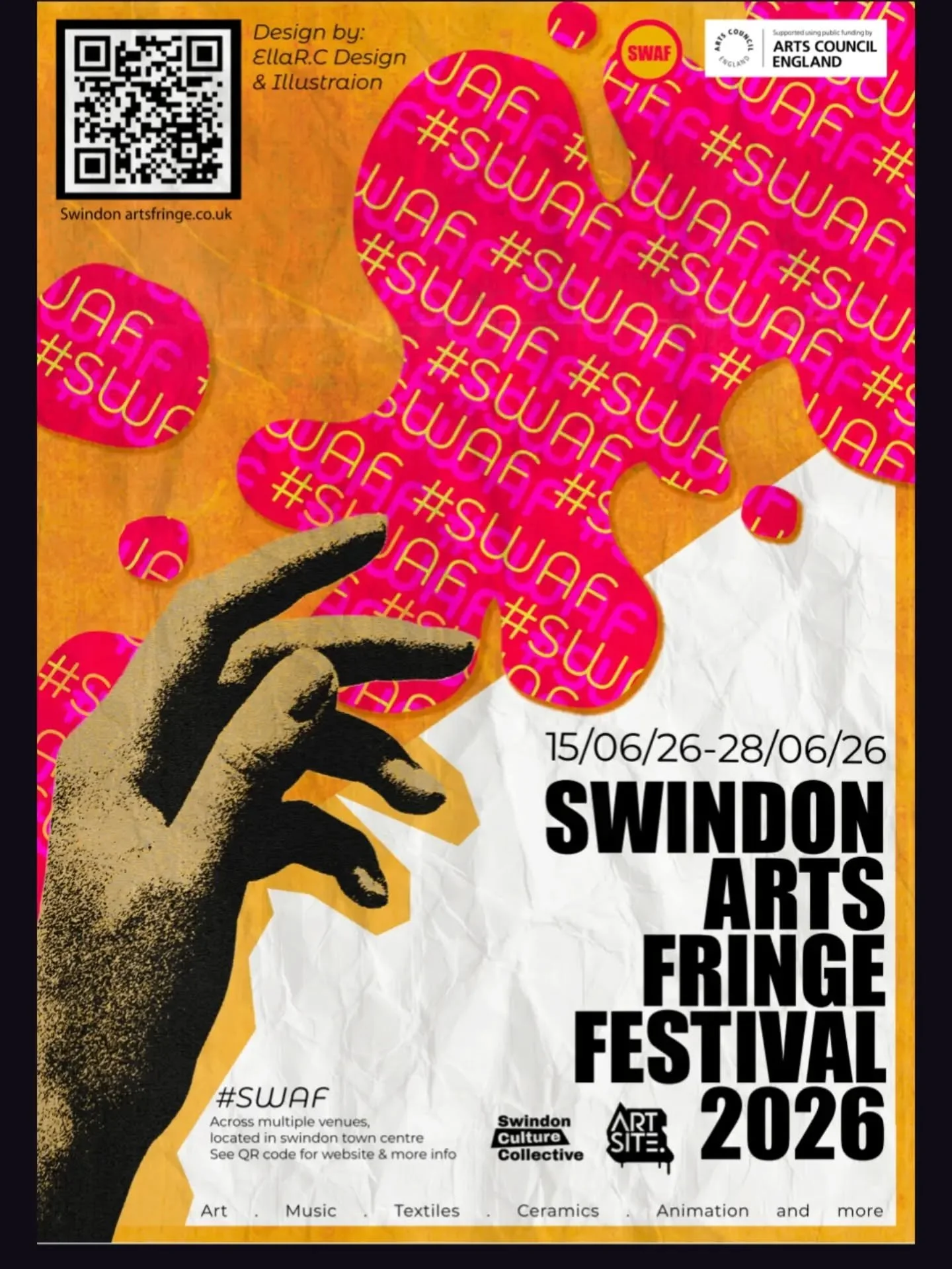We have our WINNER ! 

This year we decided to reach out to the young creatives of Swindon including the New College to come up with a design for our poster and flyer campaign for Swindon Arts Fringe Festival 2026 

We had so many amazing entries. It