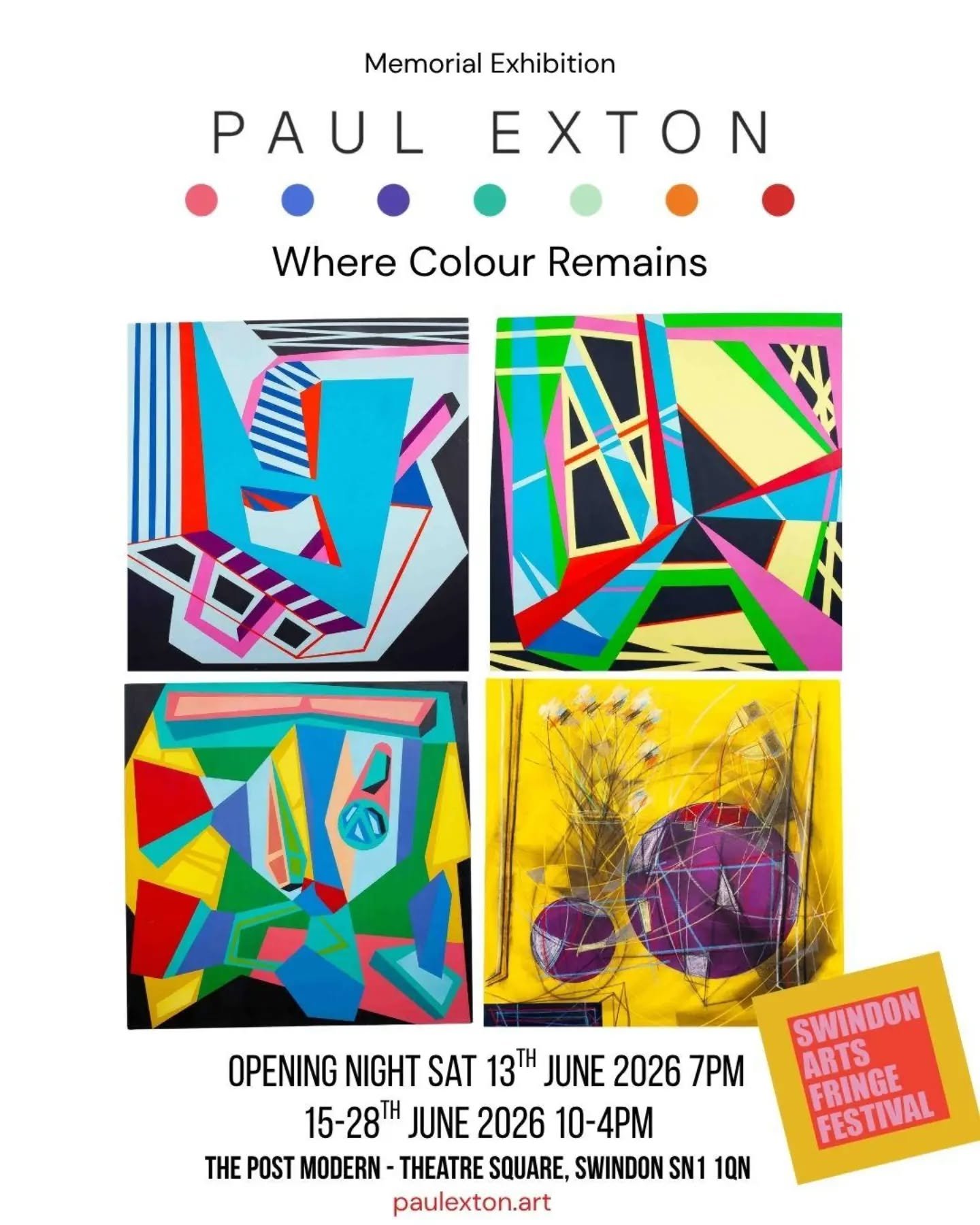 SWAF26 LAUNCH NIGHT 
13th June 2026 
7pm - 9pm 

NEXT SATURDAY! 

Celebrate the opening of the Swindon Arts Fringe Festival with a special memorial exhibition honouring artist and @artsite.ltd  founder member Paul Exton. 

Join us for an uplifting ev