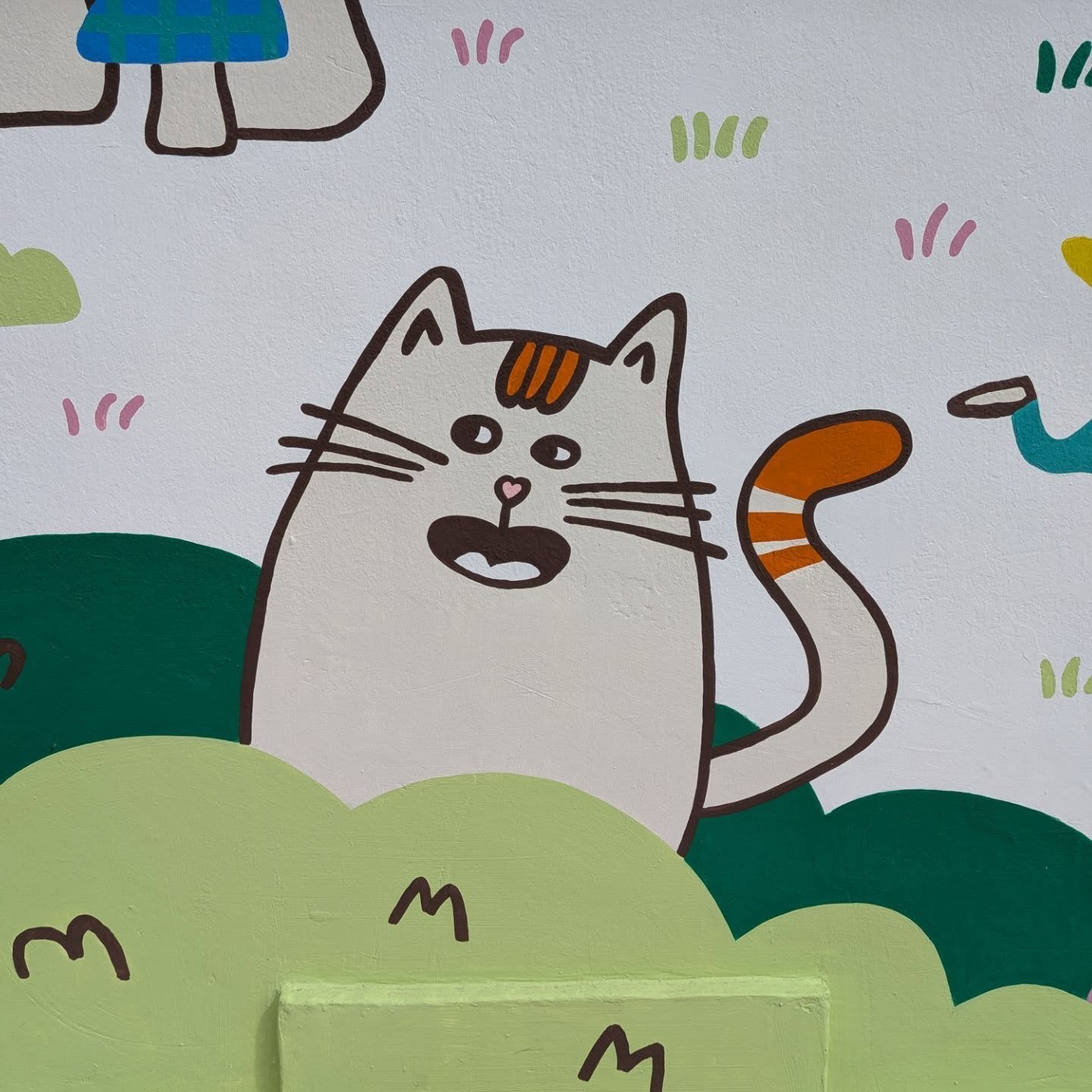 Garden Of Possibilities, 62m community mural at @enablingvillage linking to the new extension, Vista. 

The 7 cats on the mural were co-created by artist facilitators @shanlync_ @hello_jayne and artist Fadhil from @mettawelfareassociation and are pla