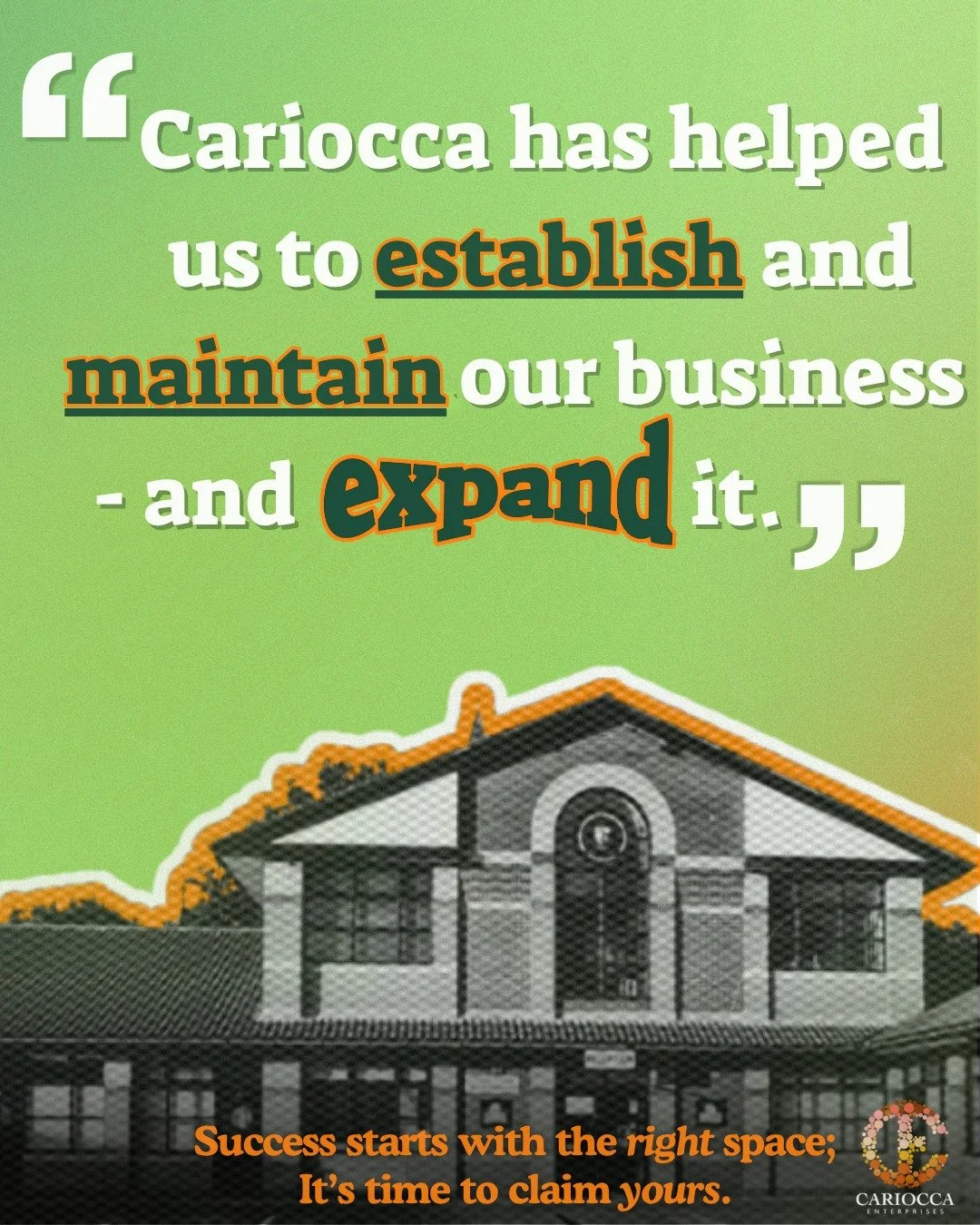 Thinking about where to grow your business? Our customers think Cariocca is the place to be. ✨

Running a business isn&rsquo;t a walk in the park, but the right space (and support!) can be a total game-changer.

If you're thinking about starting or s