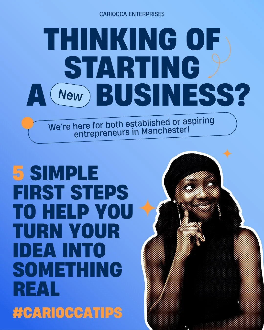 Got a business idea but no clue where to start?

This post walks you through your first steps, but the real journey starts when you take action. 

Cariocca's been home to Manchester's entrepreneurs for almost 40 years. Let's make your idea the next s