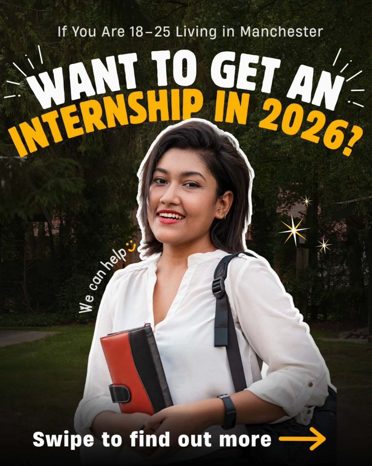 If you&rsquo;re 18&ndash;25 in Manchester, this is for you.

A 100% FREE programme that helps you build confidence, job-ready skills, and land a real internship.

✔ CV &amp; interview support
✔ Mentors &amp; guest speakers
✔ Internship in your chosen