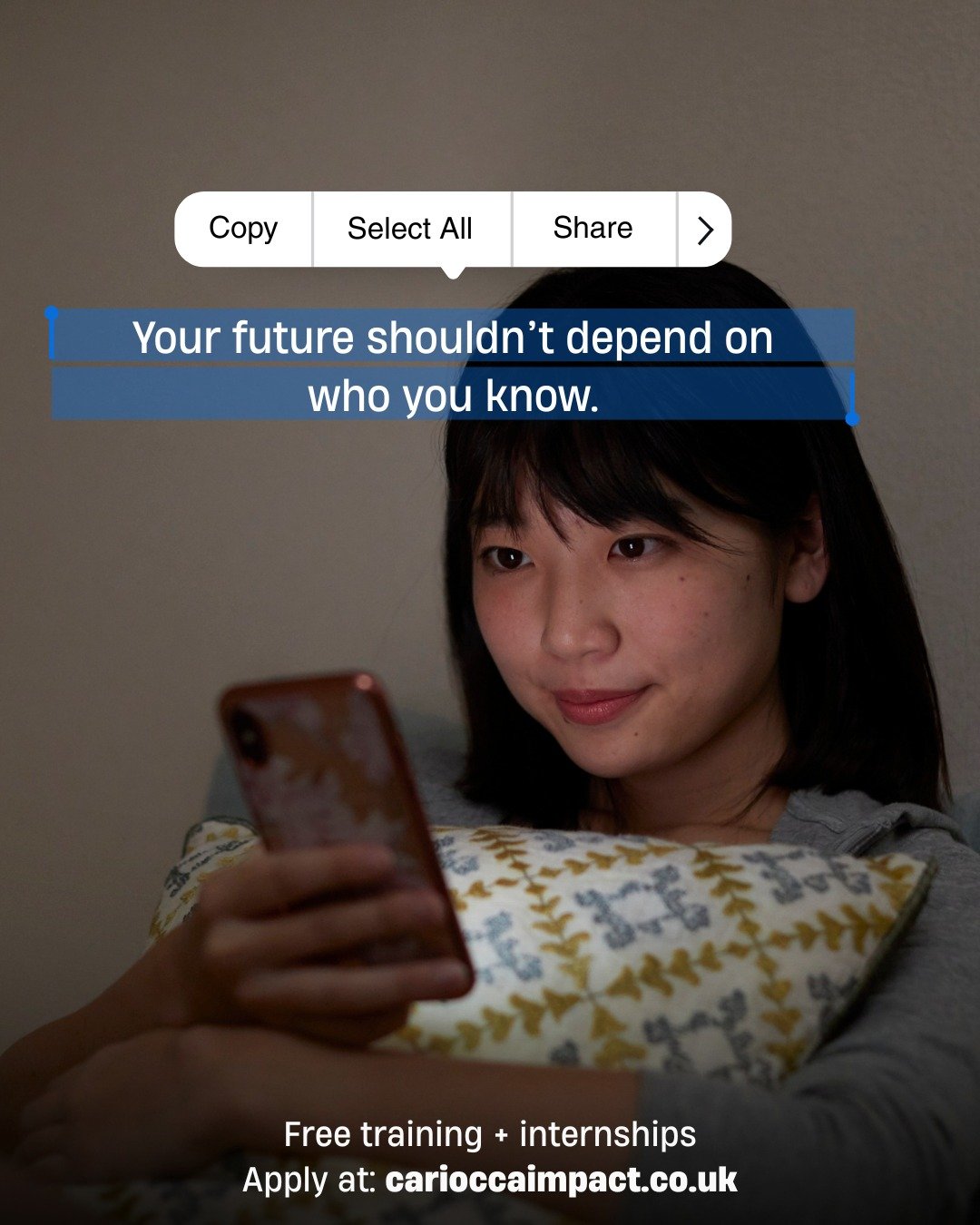 Ever felt like getting a foot in the door just depends on luck or connections?

The imPACT Programme changes that.

We train young people (18&ndash;25) from ethnically diverse backgrounds in Greater Manchester, completely free, and connect them to sh