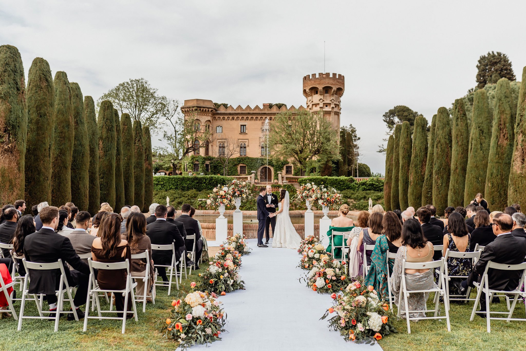 Destination wedding ceremony in Barcelona as part of a multi-day wedding weekend