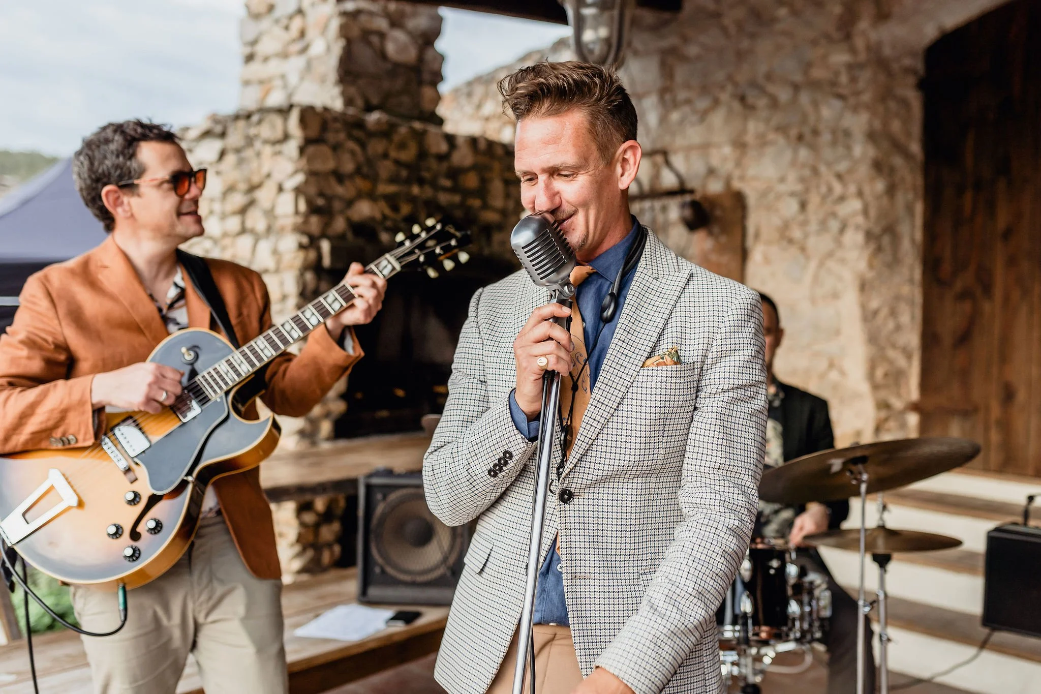 Jazz band trio at destination wedding spain