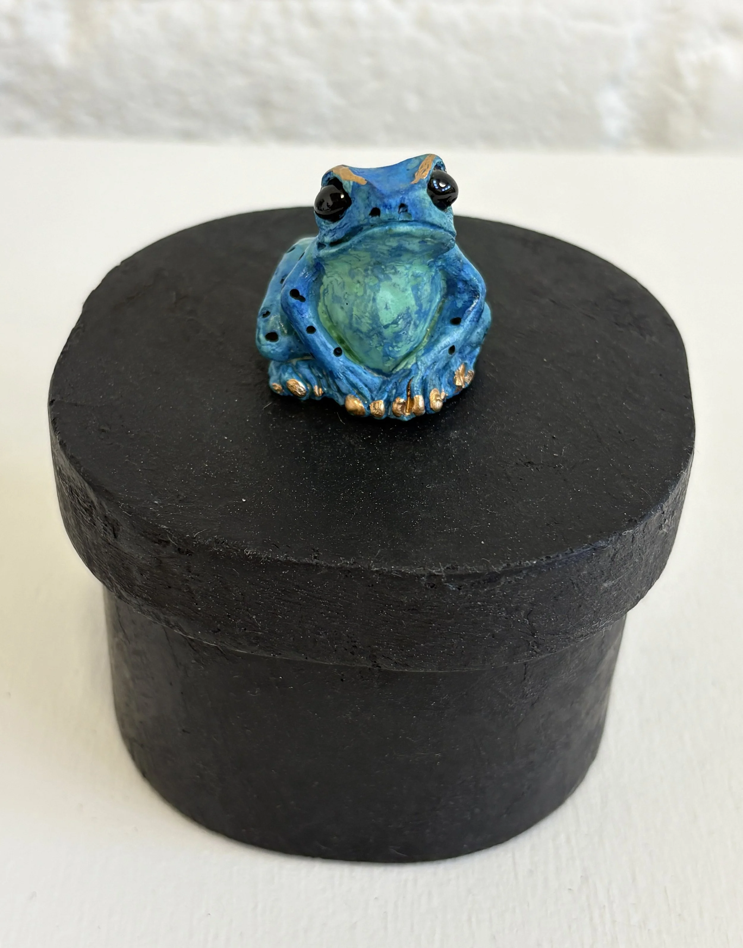 Blue-on-Blue Round Frog Curiosity Box