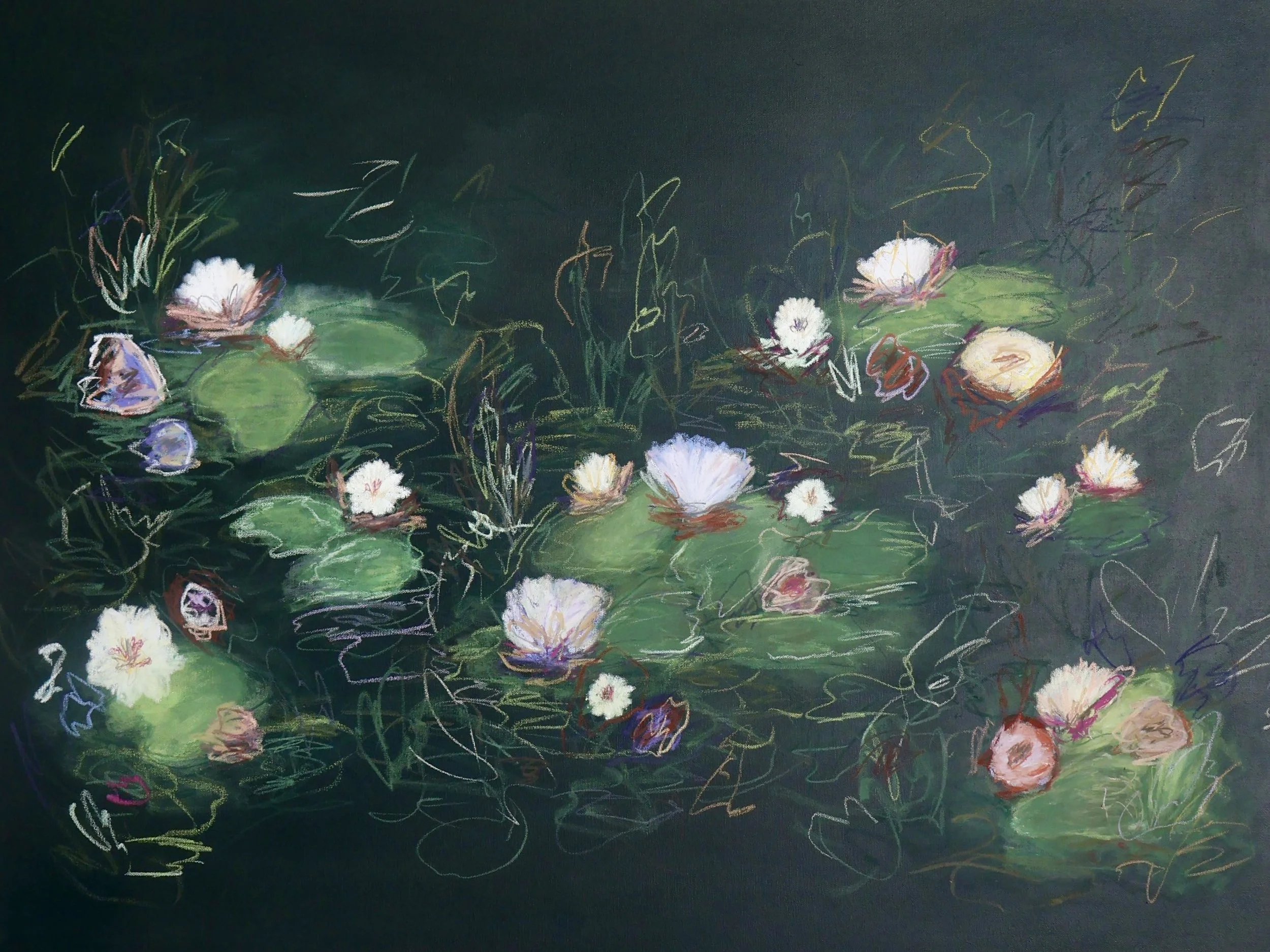 36" x 48" acrylic, oil pastel 2025