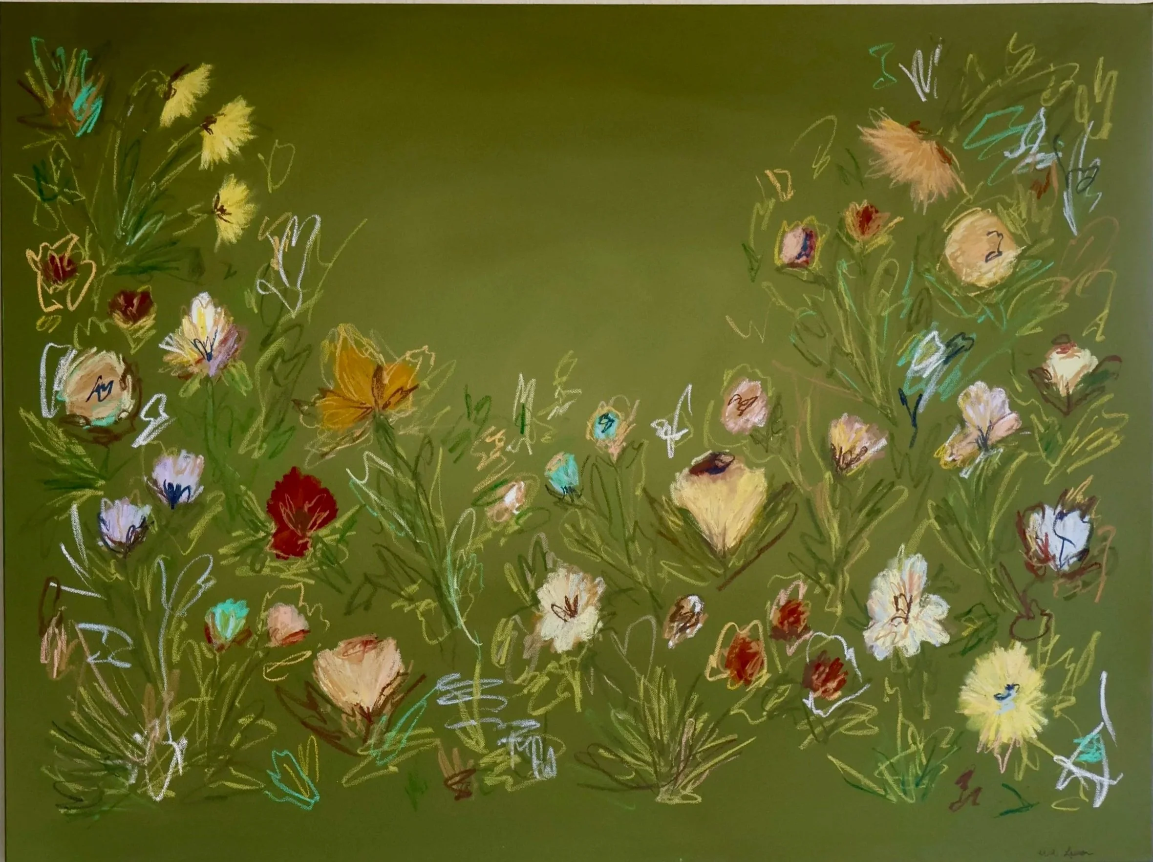 30" x 40" acrylic, oil pastel 2025