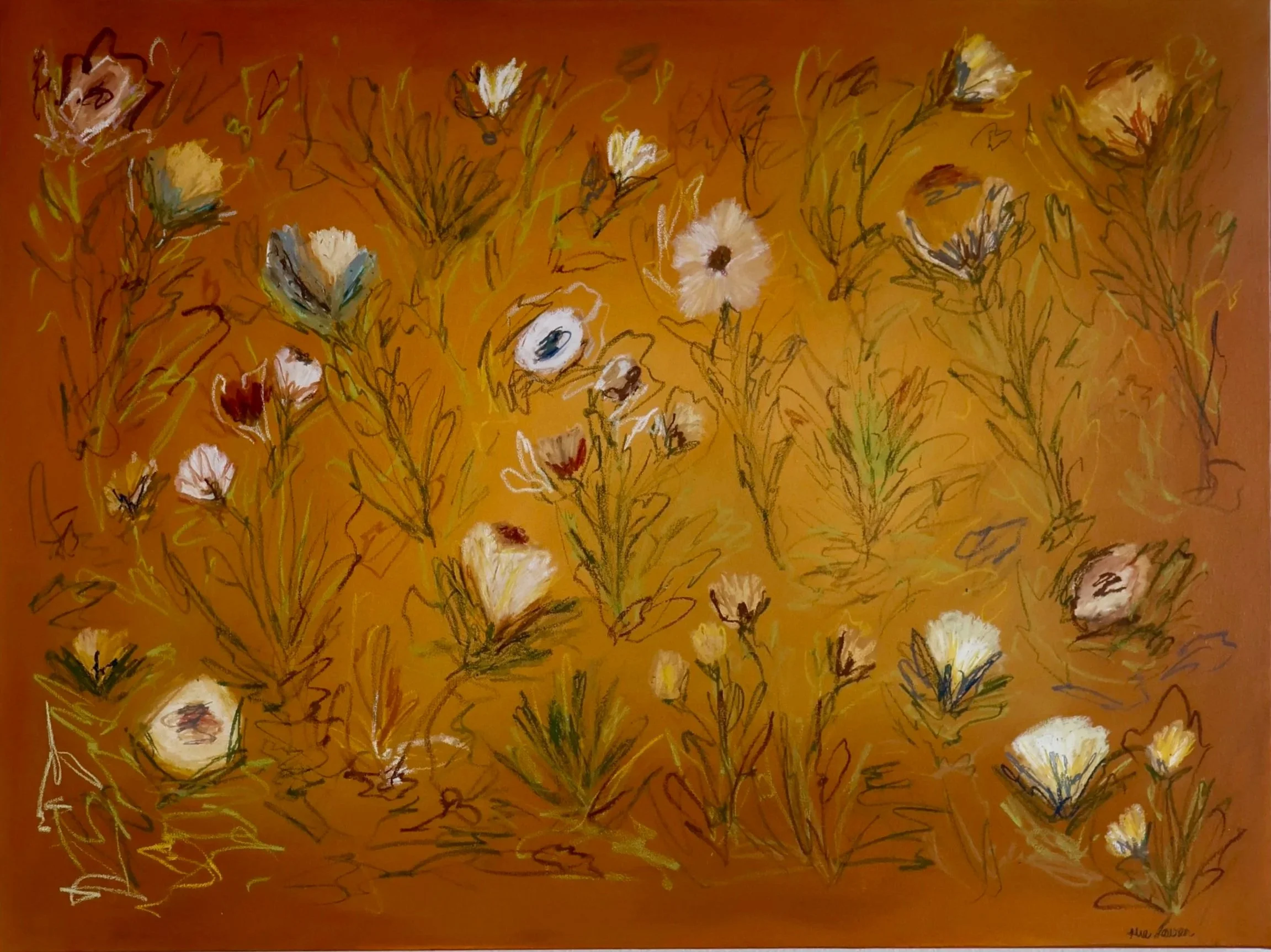 30" x 40" acrylic, oil pastel 2025