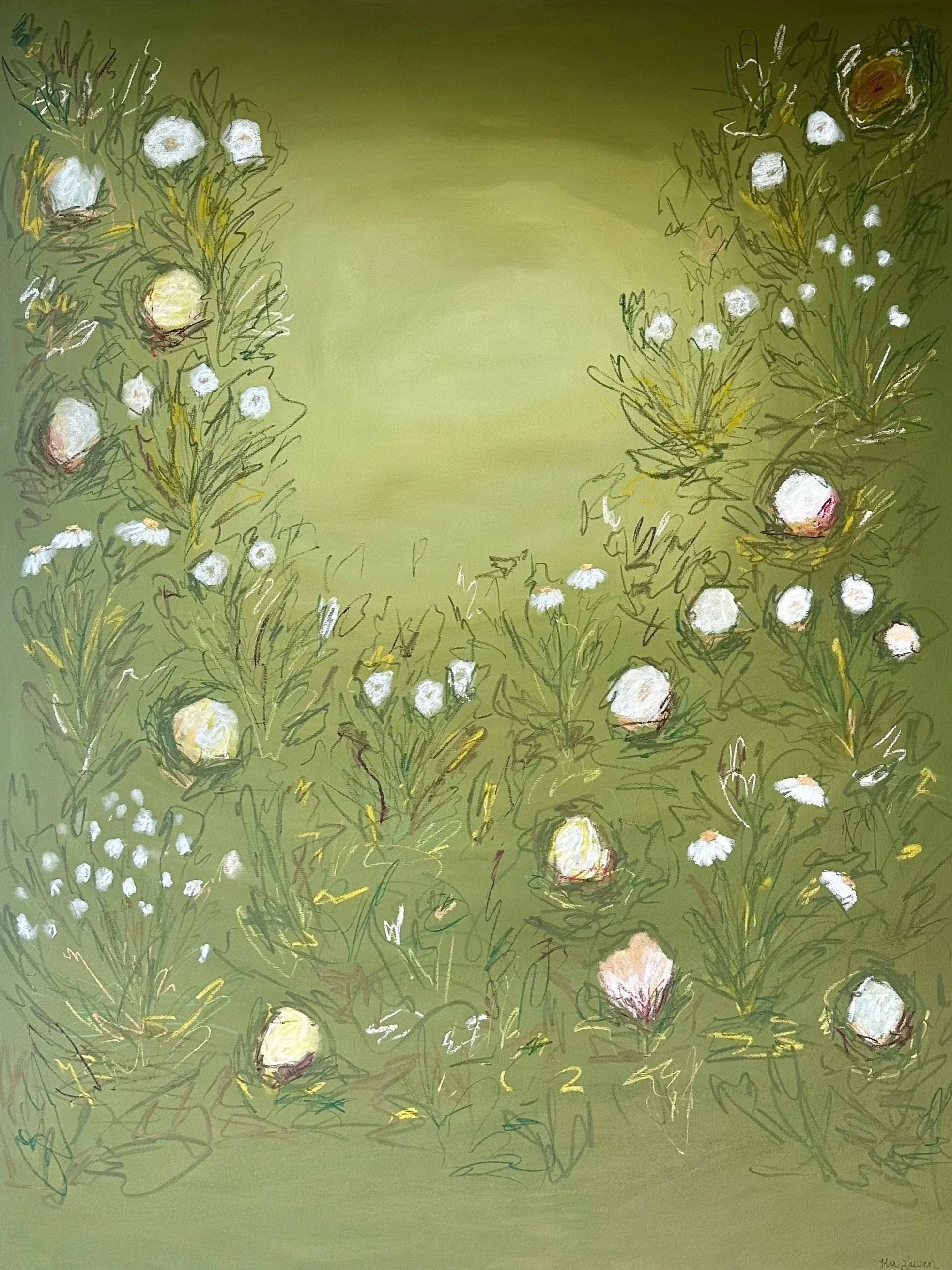 48" x 60" acrylic, oil pastel 2025