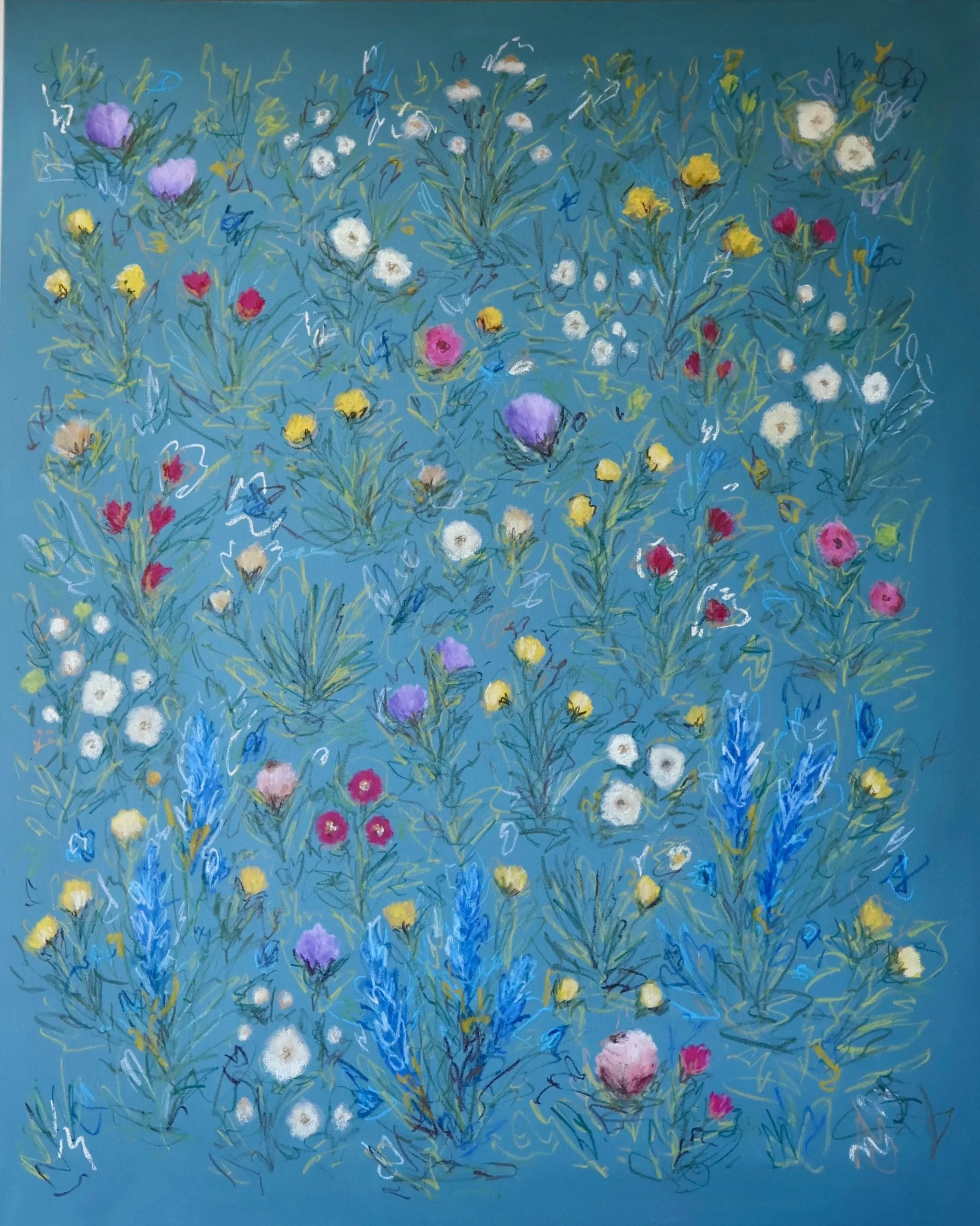 60" x 48" acrylic, oil pastel 2025