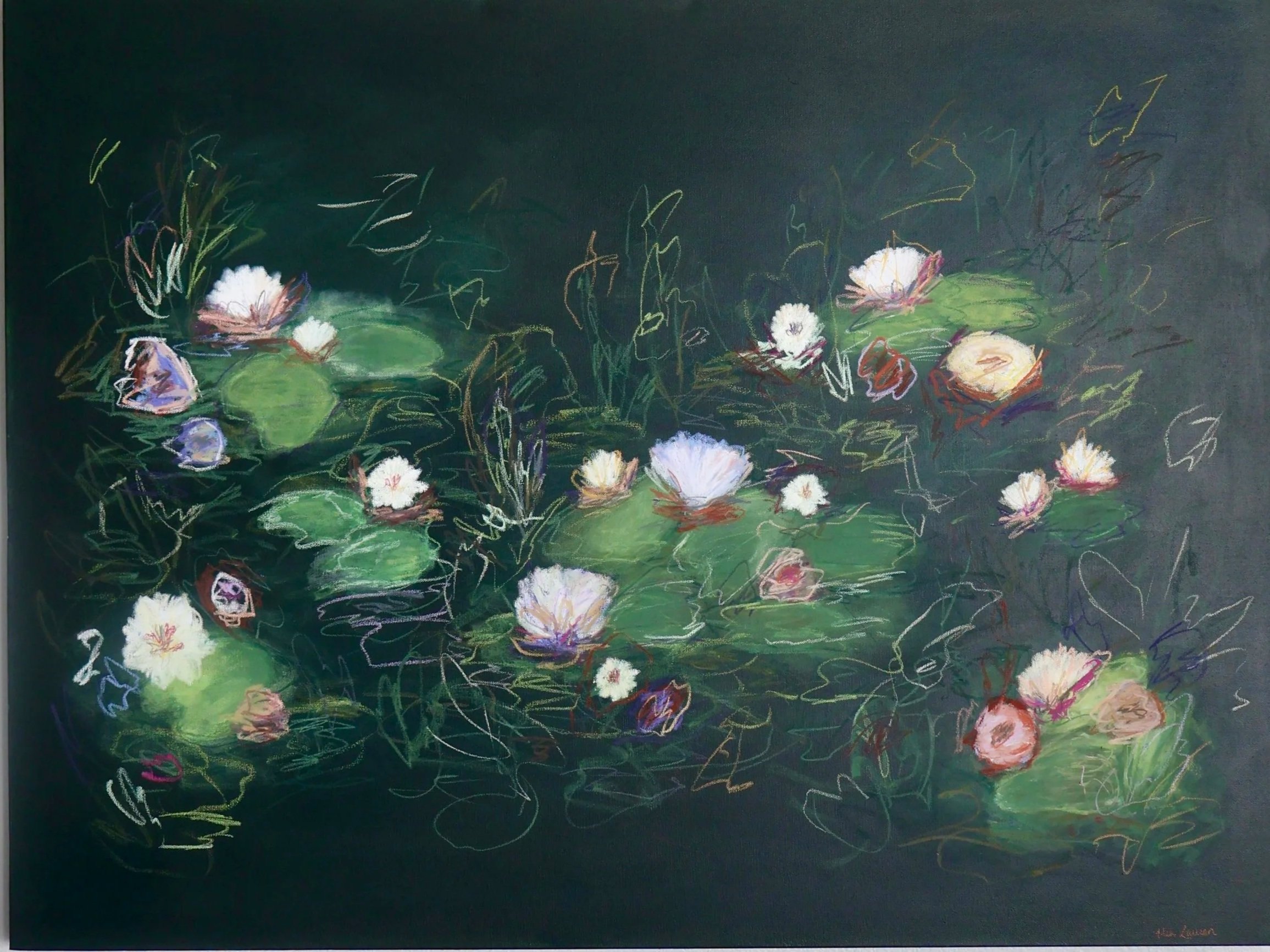 36" x48" acrylic, oil pastel 2025