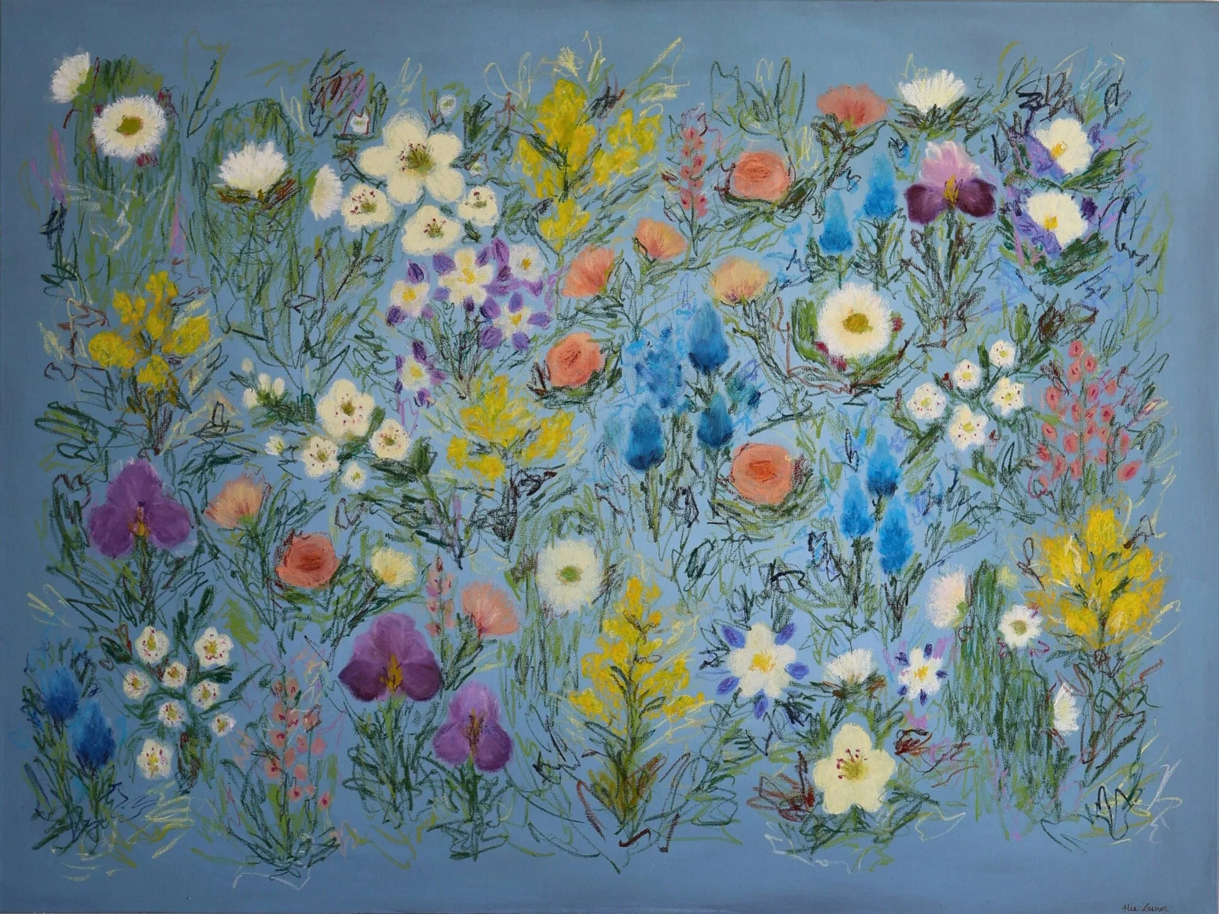 36" x 48" acrylic, oil pastel 2025