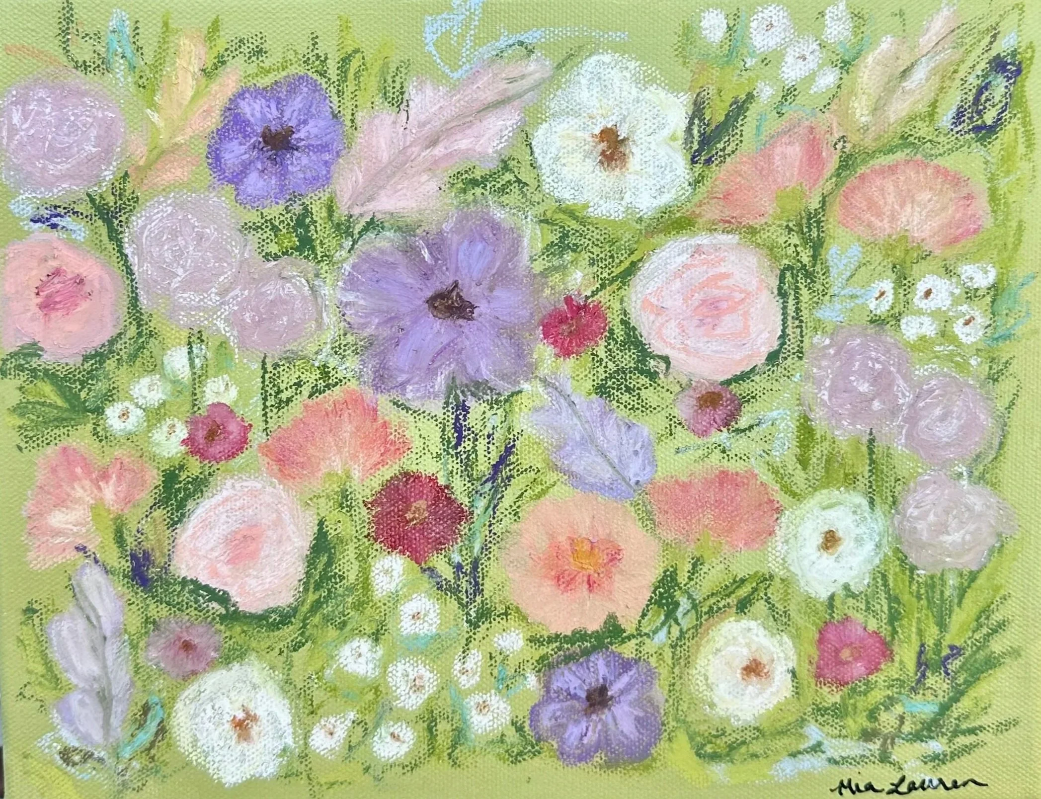 8" x 10" acrylic, oil pastel 2025