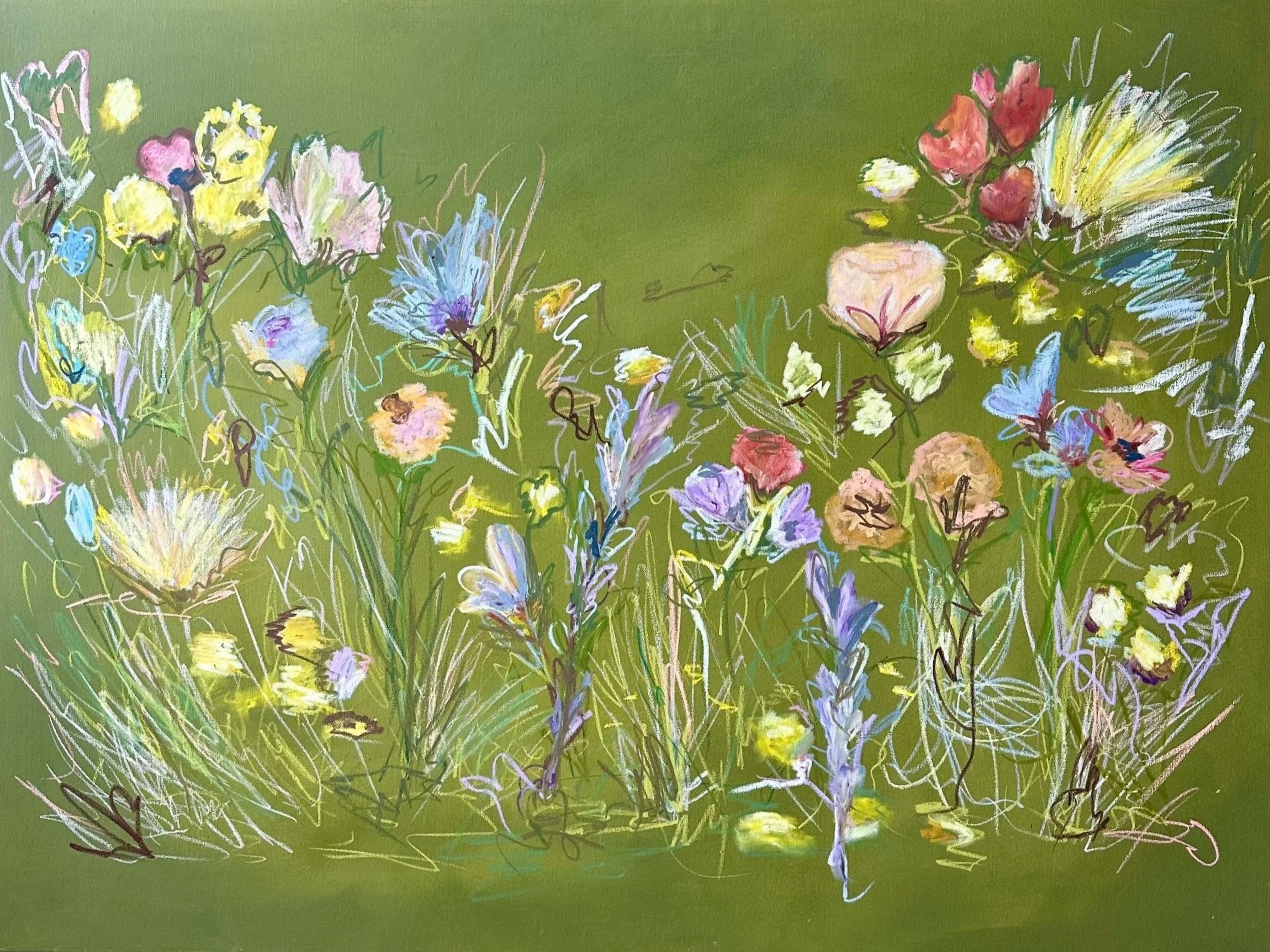 36" x 48" acrylic, oil pastel 2025