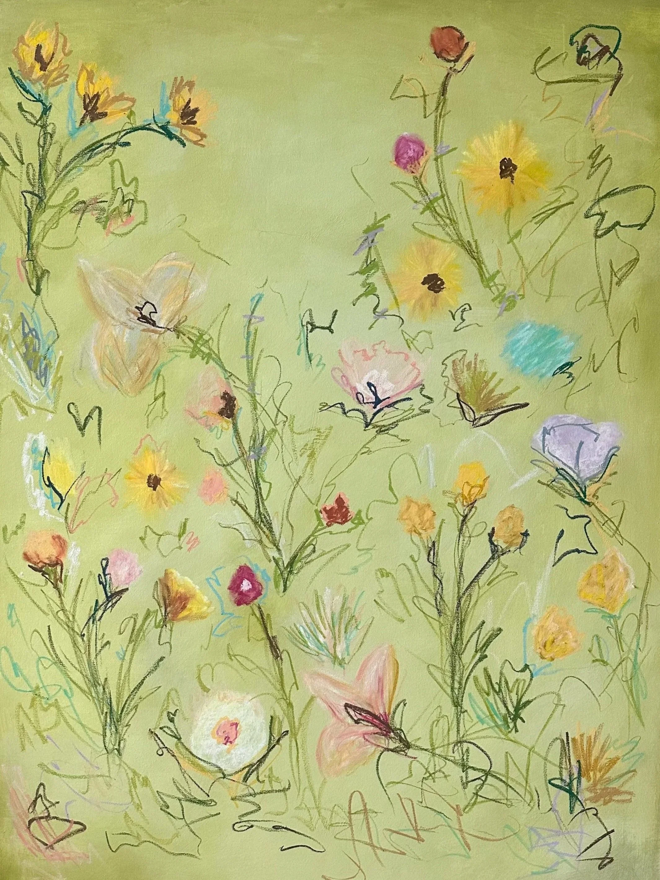 48" x 36" acrylic, oil pastel 2025