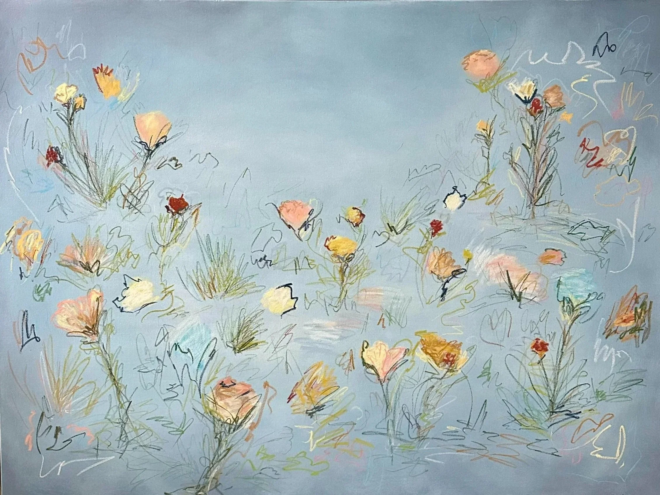 36" x 48" acrylic, oil pastel 2025