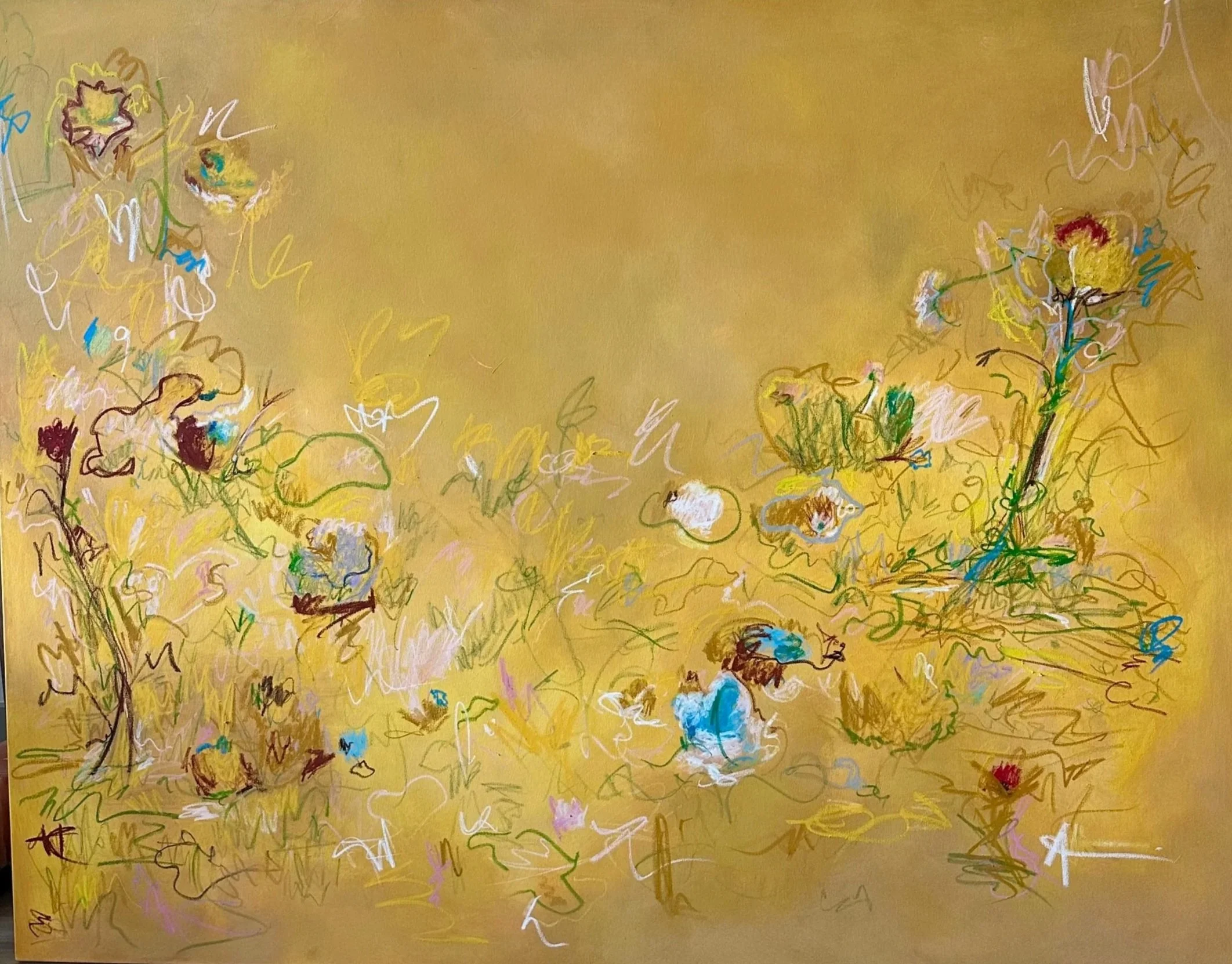 48" x 60" acrylic, oil pastel 2025