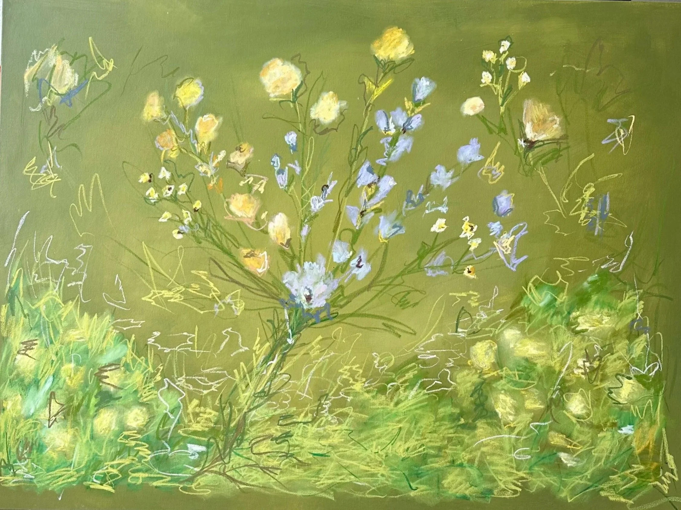 36" x 48" acrylic, oil pastel 2025