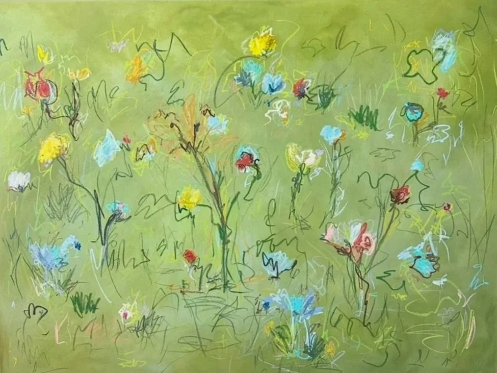 36" x 48" acrylic, oil pastel 2025