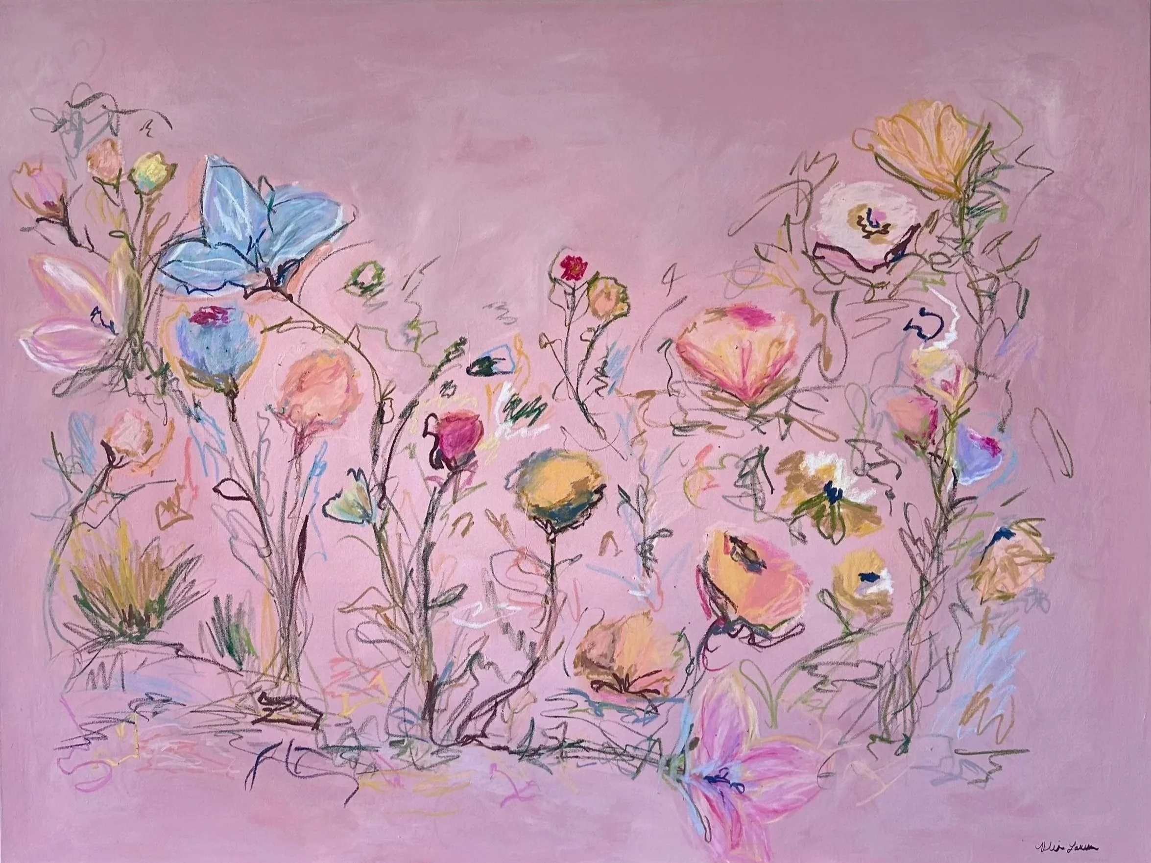 36" x 48"acrylic, oil pastel 2025