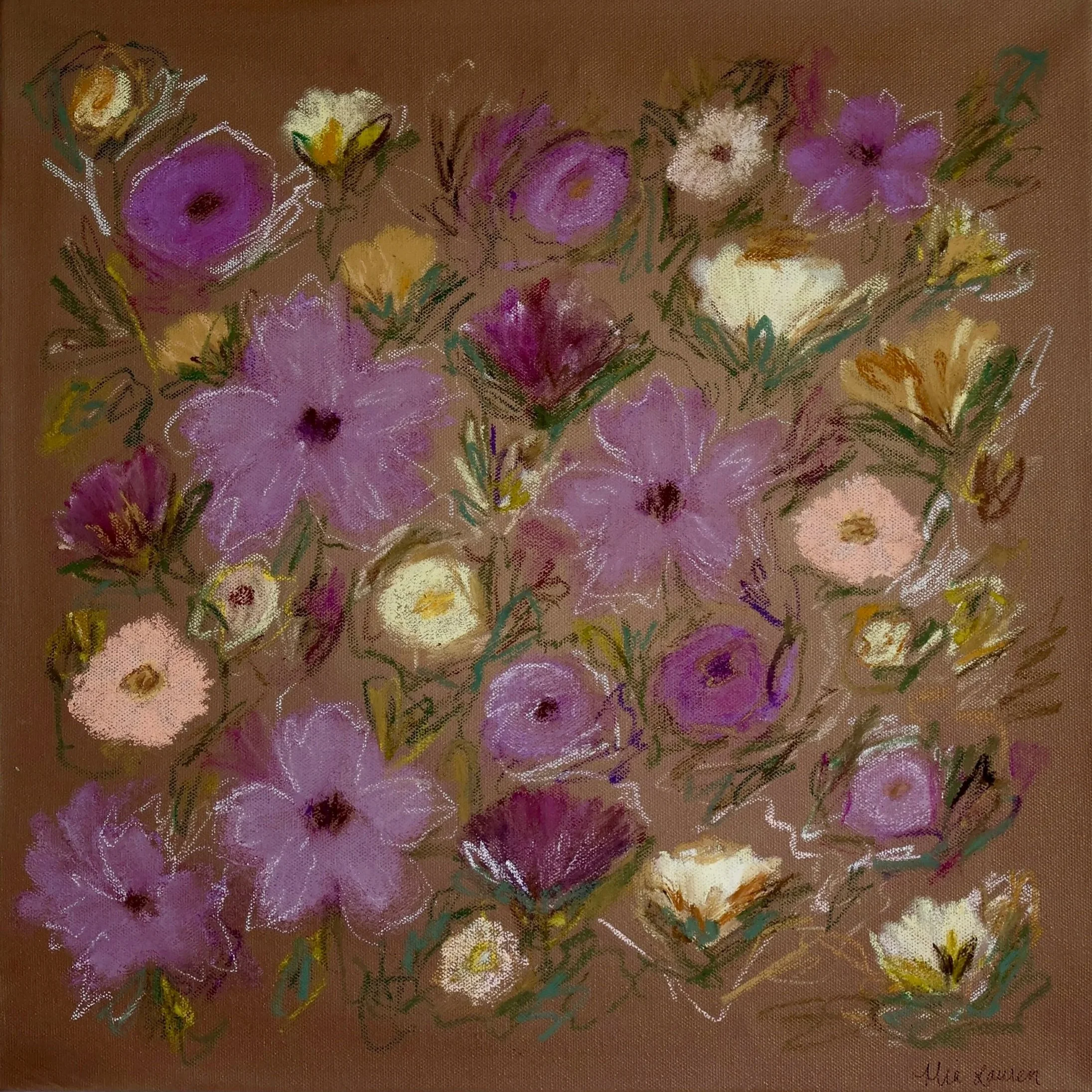 18" x 18" acrylic, oil pastel 2026