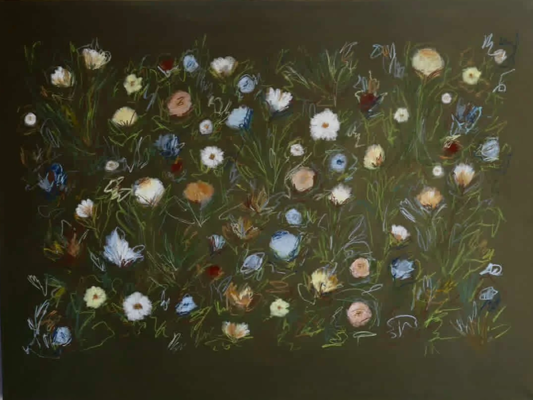 36" x 48" acrylic, oil pastel 2026